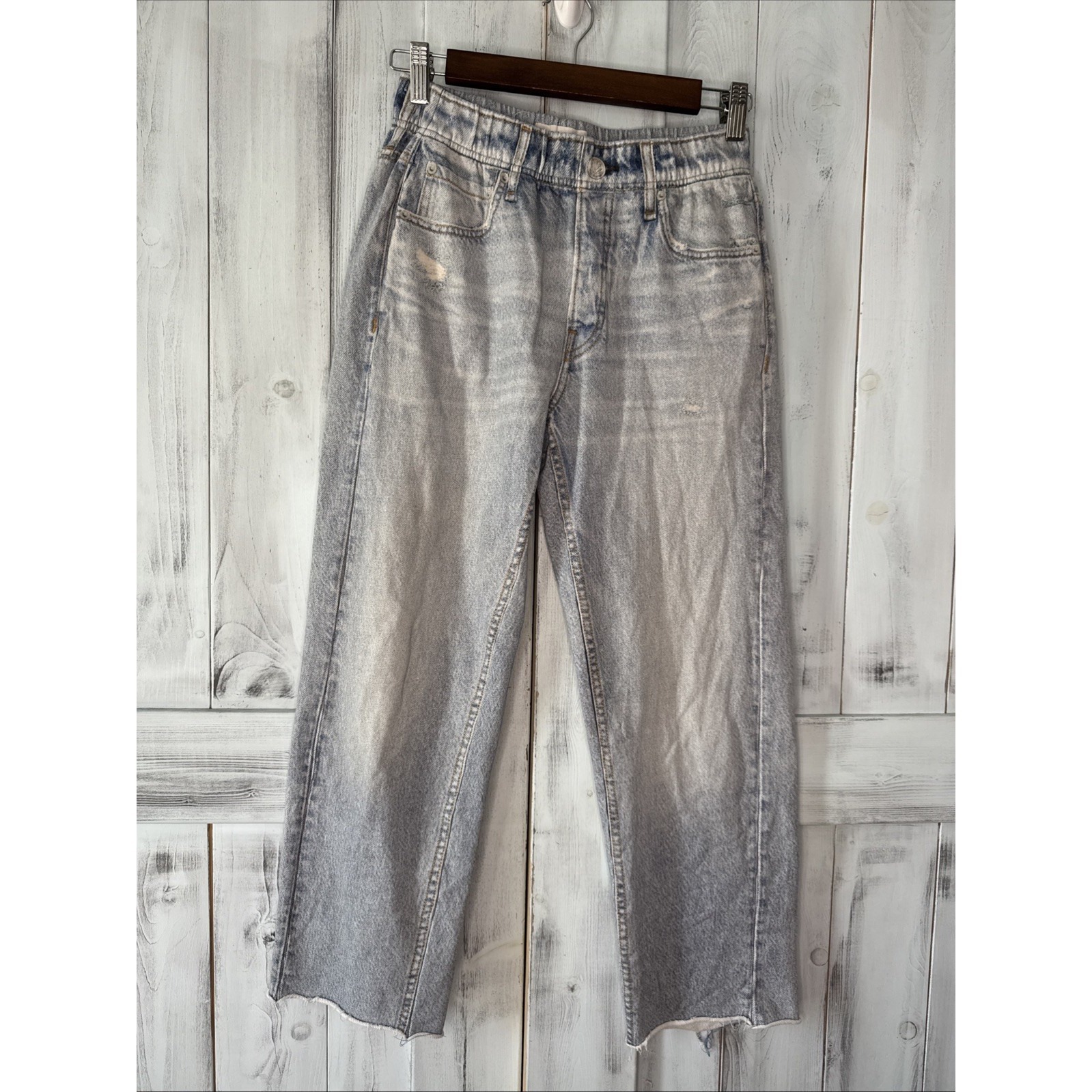Rag & Bone Miramar Sweatpant Light Wash Jeans Small Faux Denim Side Seam Pockets